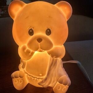 Enesco Vintage Toddler Baby room Blue Sleepy Bear Night Light